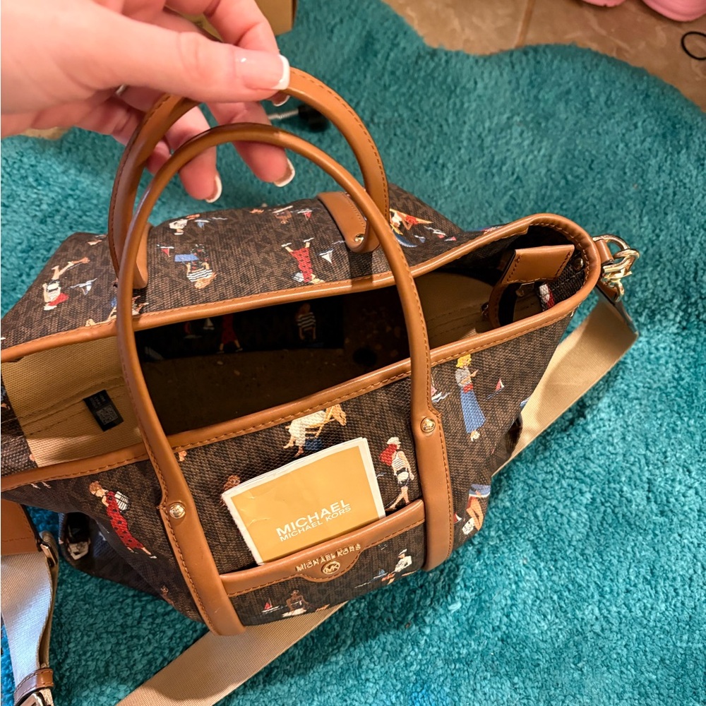 Michael Kors Brown Tote with Playful Pattern
